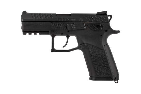 CZ P-07 compact handgun with 3.8in barrel holds 15-rounds of 9mm ammunition and offers a low bore axis and ergonomic grip